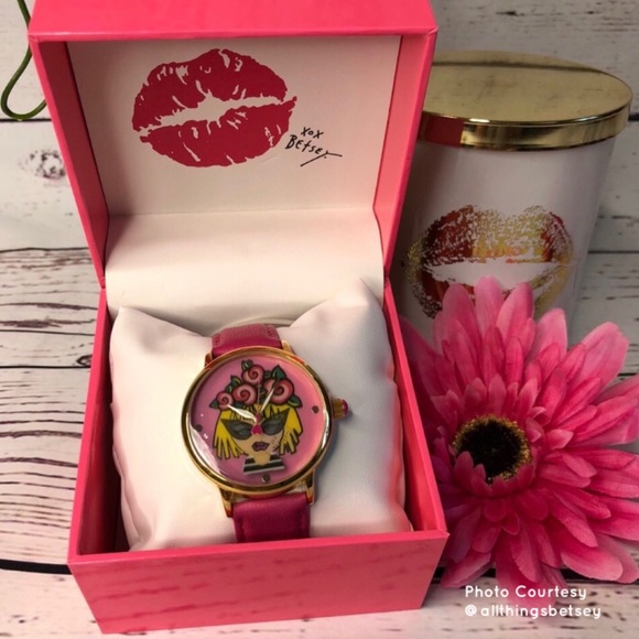 Betsey Johnson Accessories - Betsey Johnson Betseyest Betsey Pink Emoji Watch